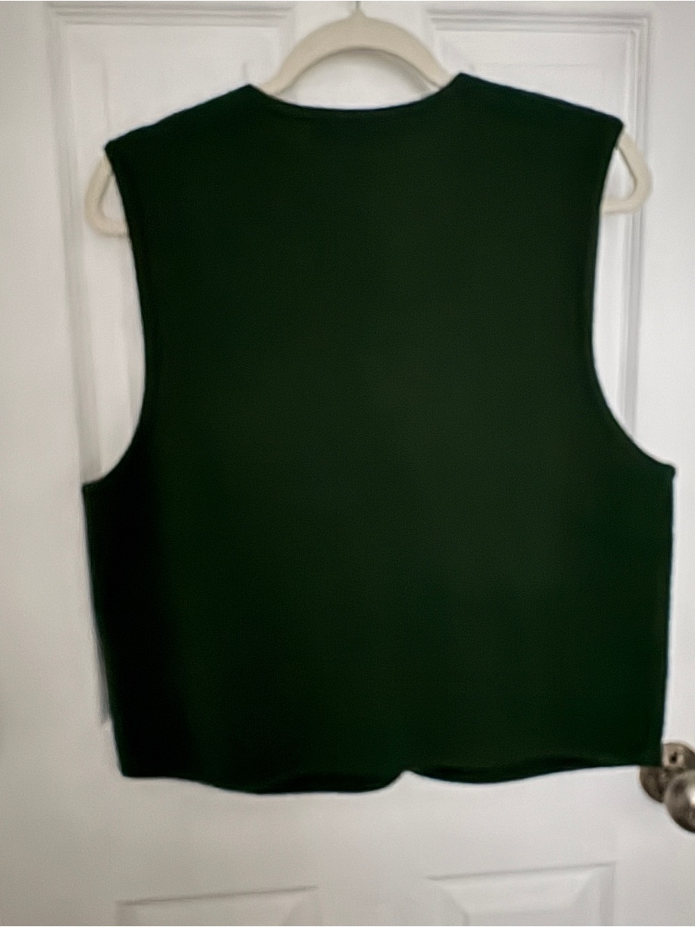 Crystal-Kobe Dark Green Leaf Appliqué Button-Front Sweater Vest #0344 - Picture 4 of 10